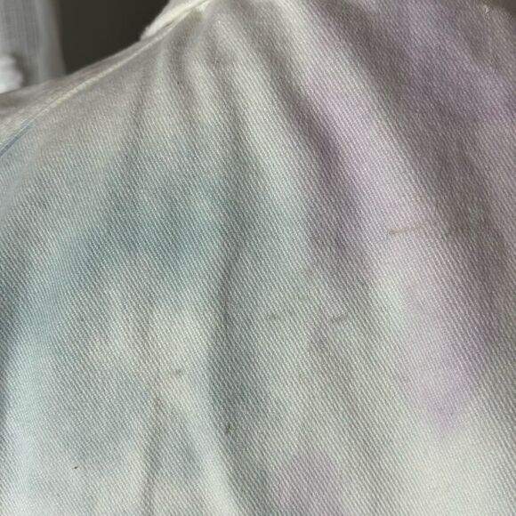 Zara cropped tie dyed long sleeve puff sleeve button down denim jacket large‎ - Picture 9 of 11